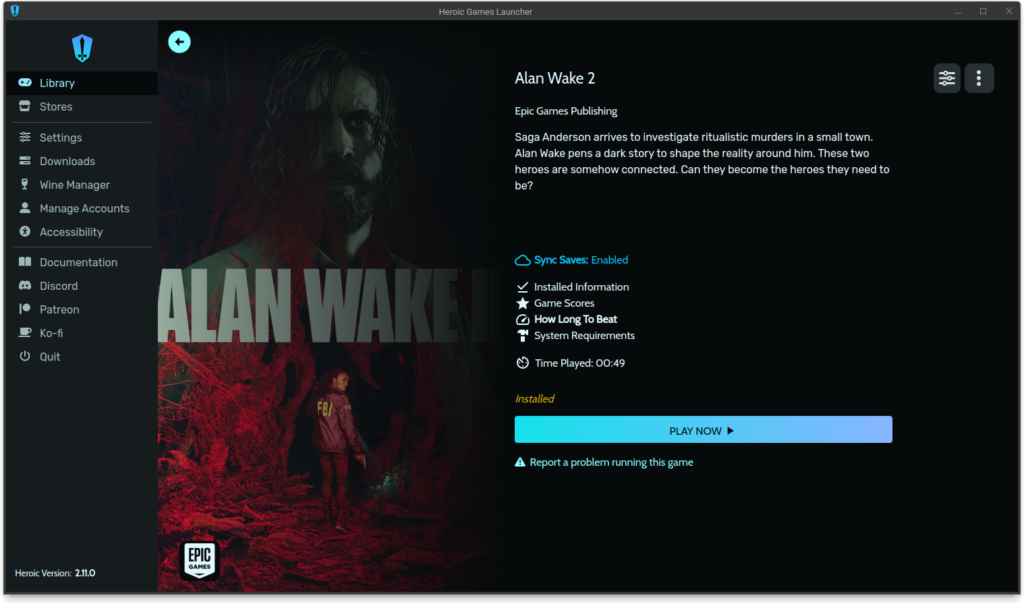 Linux na bežné použitie - Heroic Game Launcher