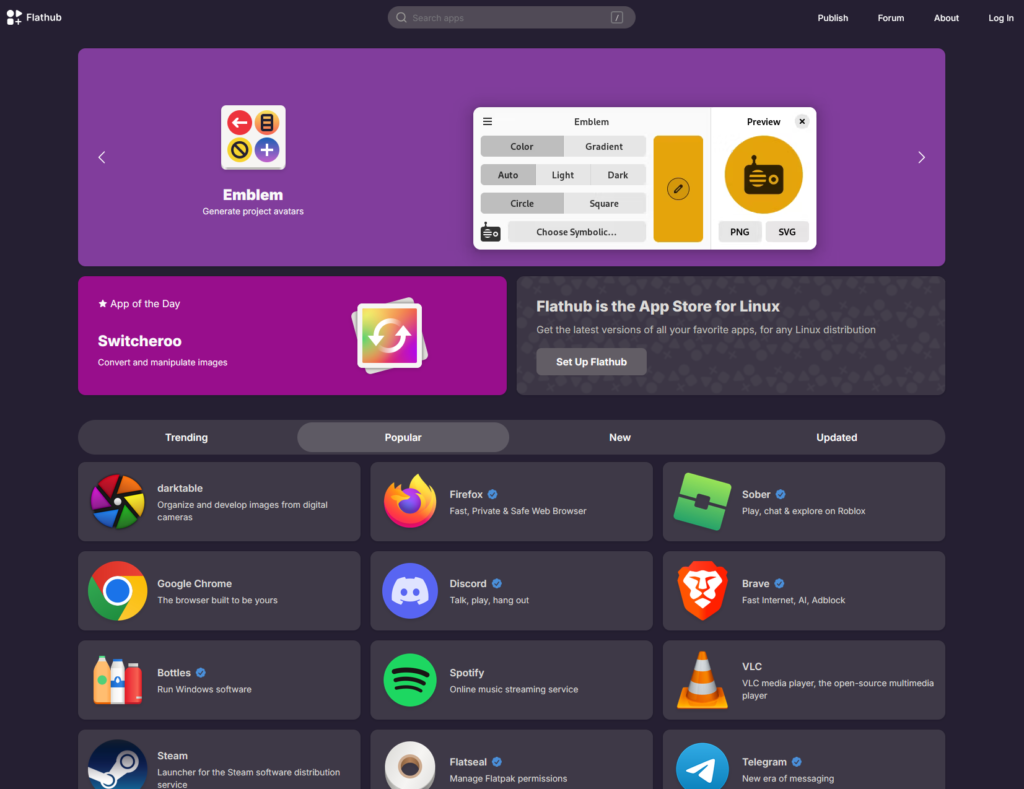 Linux návod - Flathub