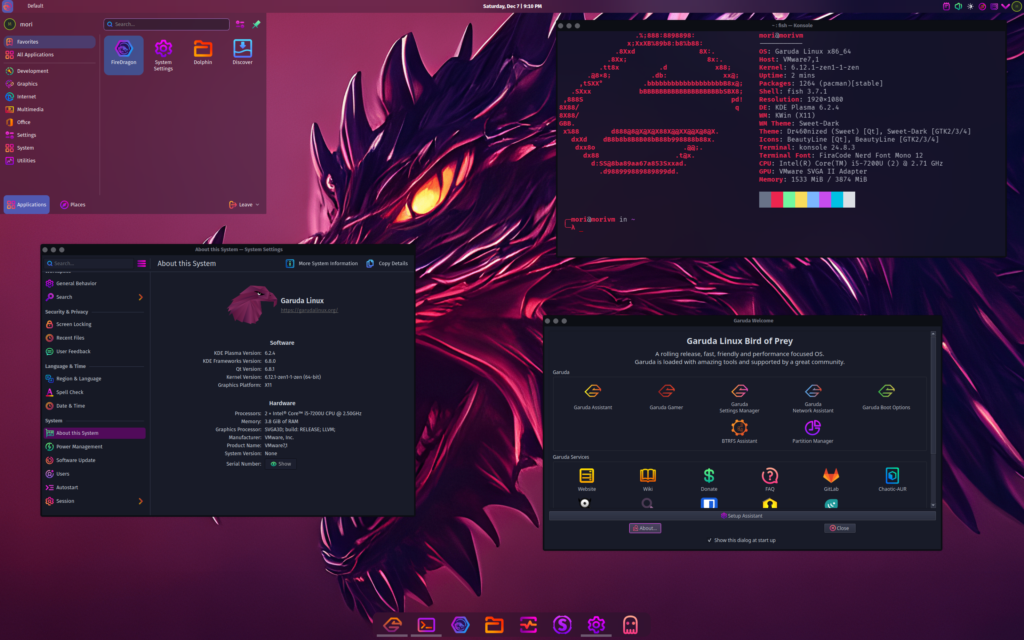 Linux na hranie hier - Garuda Linux