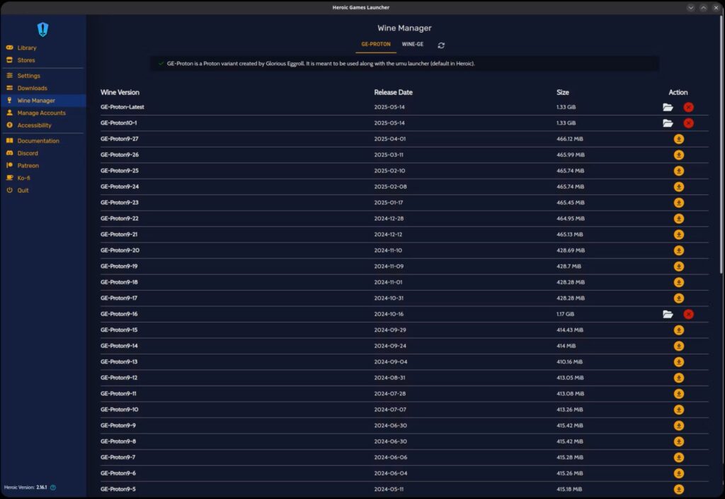 Heroic Games Launcher - proton a wine