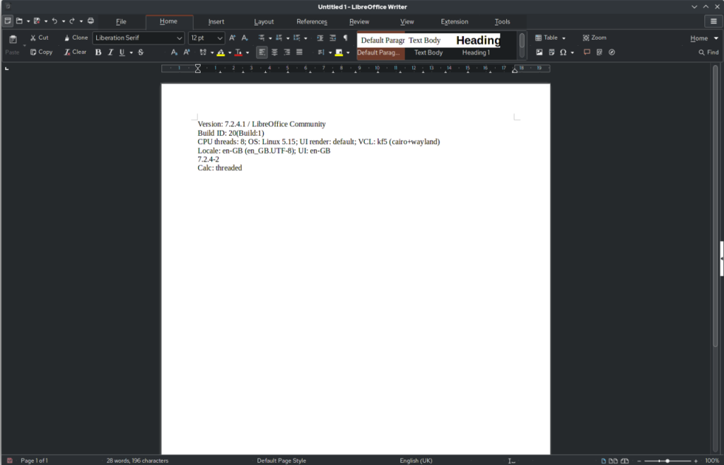 LibreOffice Writer - Retro Emu
